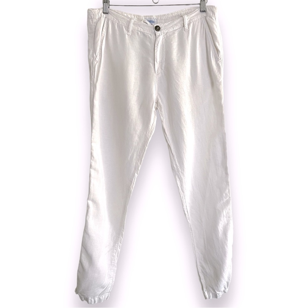 Vintage White Ankle-Length Women's Pants